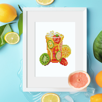 Frameless, mini diamond painting, creative mini diamond painting of drinks on the entrance flower house table, creative simple pattern diamond painting, 12pcs, 5.9 X7 inches.