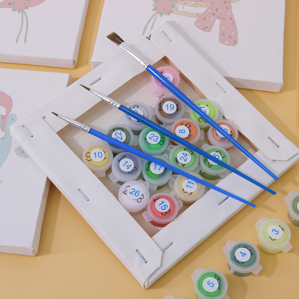 9 pieces, Christmas desktop accessories digital mini painting set, 15x15cm/5.9x5.9 inches, handmade for family leisure, perfect gift for friends and family.