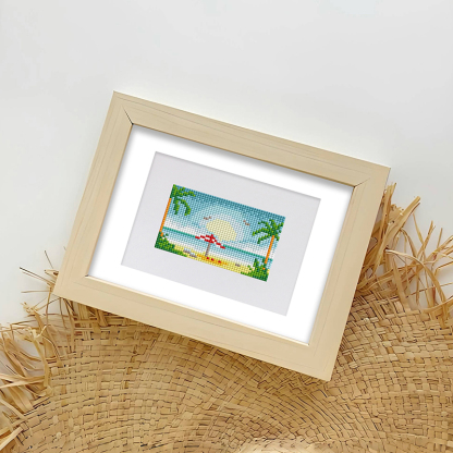 Frameless, mini diamond painting, landscape creative mini diamond painting on the entrance flower house desktop, creative simple pattern diamond painting, 10 pcs, 5.9 X7 inches.