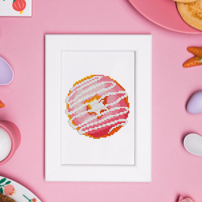 Frameless, mini diamond painting, dessert creative mini diamond painting on the entrance flower house desktop, creative simple pattern diamond painting, 12 pcs, 5.9 X7 inches.
