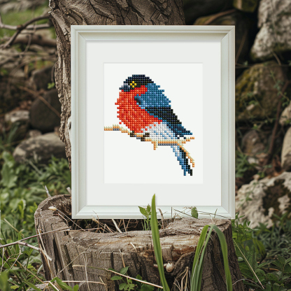Frameless, mini diamond painting, bird creative mini diamond painting on the entrance flower house desktop, creative simple pattern diamond painting, 12 pcs, 5.9 X7 inches.