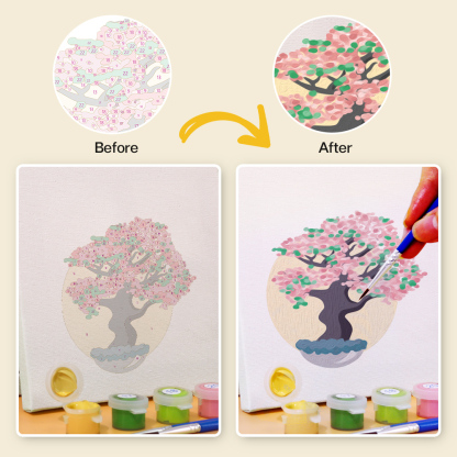 6 pieces, decorative tree desktop accessories digital mini painting set, 15x15cm/5.9x5.9 inches, handmade for family leisure, perfect gift for friends and family.