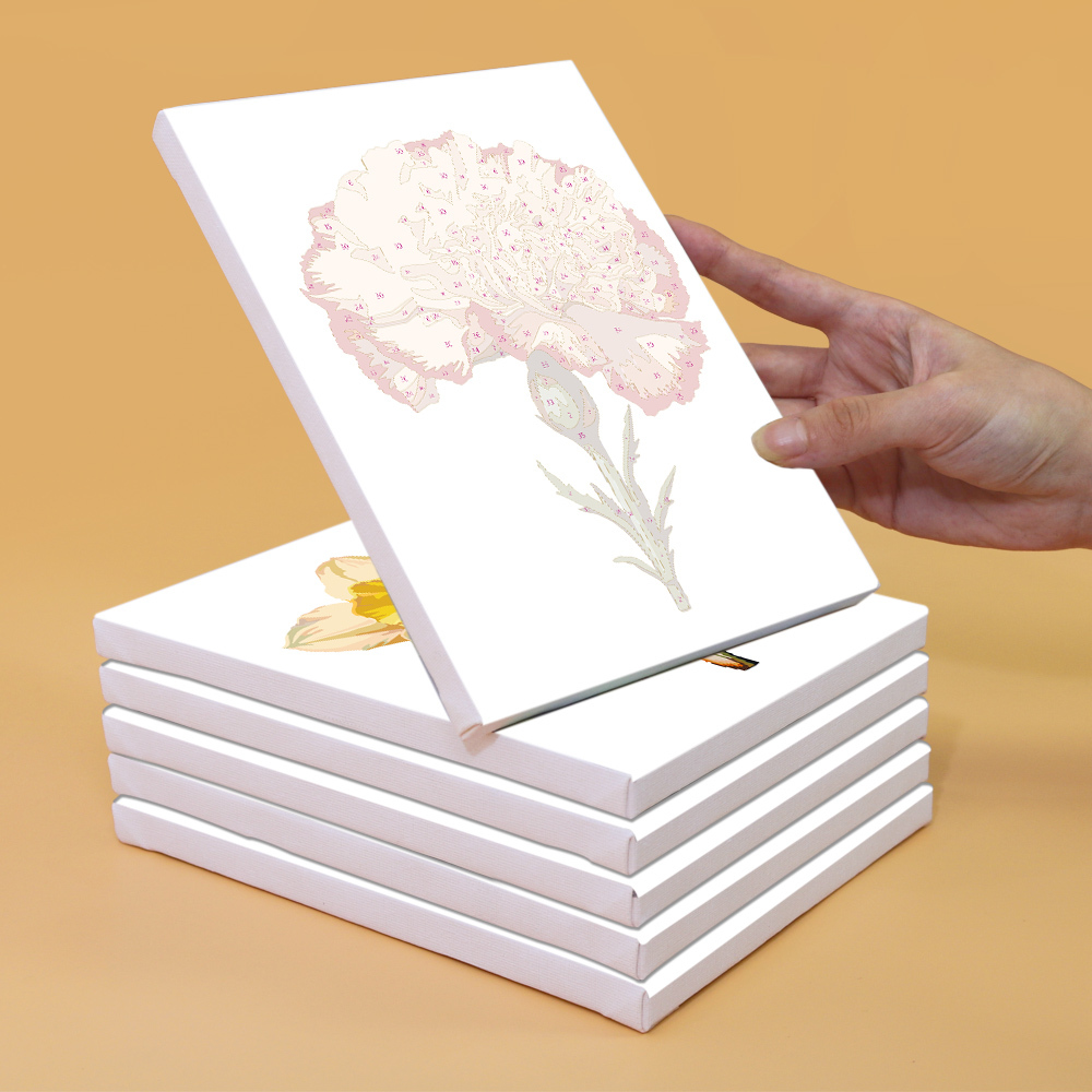 6 pieces, flower mini digital painting set, 15x20cm/5.9x7.8 inches, handmade, suitable for family leisure, is the perfect gift for family and friends.
