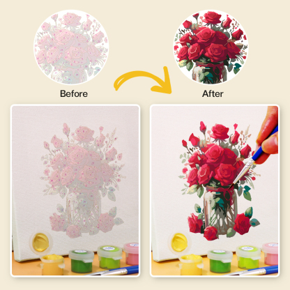 6 pieces, beautiful flower accessory digital mini painting set, 15x15cm/5.9x5.9 inches, handmade for home leisure, perfect gift for family and friends.