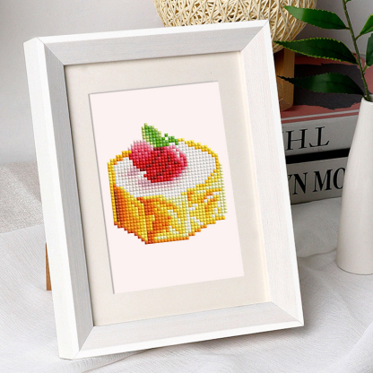 Frameless, mini diamond painting, dessert creative mini diamond painting on the entrance flower house desktop, creative simple pattern diamond painting, 12 pcs, 5.9 X7 inches.
