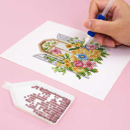 Frameless, mini diamond painting, creative mini diamond painting of window decorations on the entrance flower house desktop, creative simple pattern diamond painting, 12 pcs, 5.9 X7 inches.