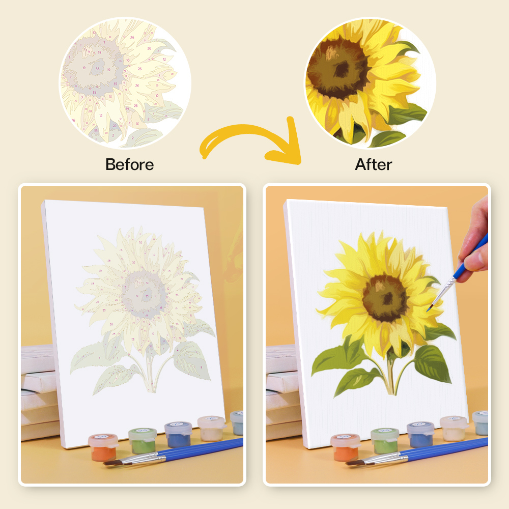 6 pieces, flower mini digital painting set, 15x20cm/5.9x7.8 inches, handmade, suitable for family leisure, is the perfect gift for family and friends.