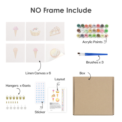6 pieces, cake desktop accessories digital mini painting set, 15x15cm/5.9x5.9 inches, handmade for family leisure, perfect gift for friends and family.