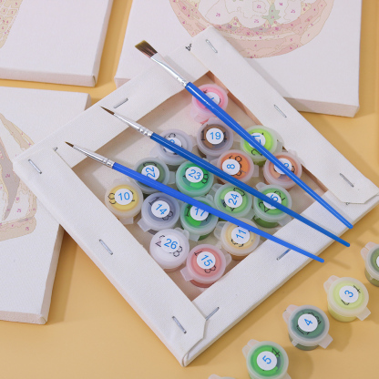 6 pieces, cake desktop accessories digital mini painting set, 15x15cm/5.9x5.9 inches, handmade for family leisure, perfect gift for friends and family.