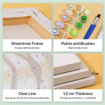 6 pieces, cake desktop accessories digital mini painting set, 15x15cm/5.9x5.9 inches, handmade for family leisure, perfect gift for friends and family.