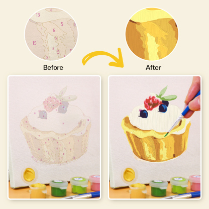 6 pieces, cake desktop accessories digital mini painting set, 15x15cm/5.9x5.9 inches, handmade for family leisure, perfect gift for friends and family.