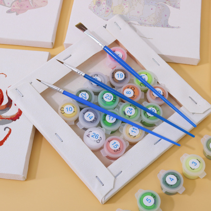6 pieces, cute fish accessory digital mini painted set, 15x15cm/5.9x5.9 inches, handmade for home leisure, perfect gift for family and friends.