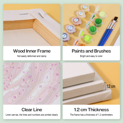 6 pieces, beautiful flower accessory digital mini painting set, 15x15cm/5.9x5.9 inches, handmade for home leisure, perfect gift for family and friends.