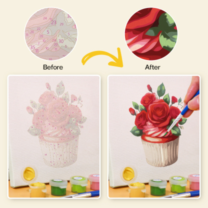 6 pieces, beautiful flower accessory digital mini painting set, 15x15cm/5.9x5.9 inches, handmade for home leisure, perfect gift for family and friends.