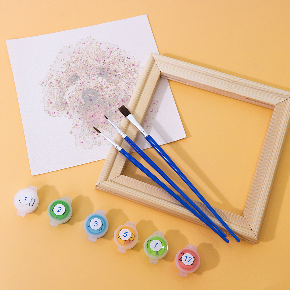 6 pieces, cute dog accessory digital mini painted set, 15x15cm/5.9x5.9 inches, handmade for home leisure, perfect gift for family and friends.