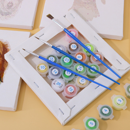 6 pieces, cute dog accessory digital mini painted set, 15x15cm/5.9x5.9 inches, handmade for home leisure, perfect gift for family and friends.