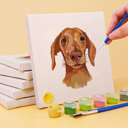 6 pieces, cute dog accessory digital mini painted set, 15x15cm/5.9x5.9 inches, handmade for home leisure, perfect gift for family and friends.