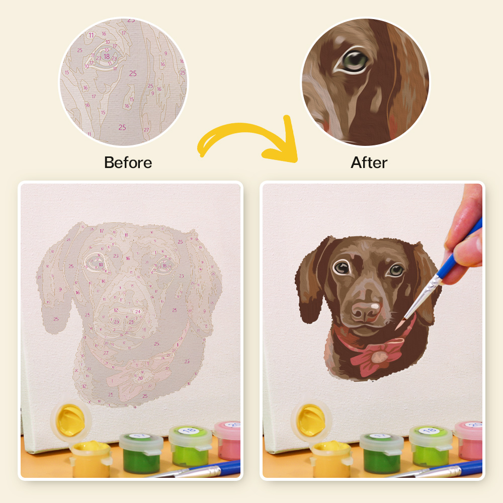6 pieces, cute dog accessory digital mini painted set, 15x15cm/5.9x5.9 inches, handmade for home leisure, perfect gift for family and friends.