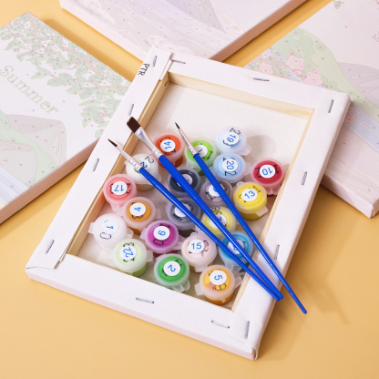 4 pieces, Mountain Peak Mini Digital Painting Set, 15x20cm/5.9x7.8 inches, handmade, suitable for family leisure, is the perfect gift for family and friends.