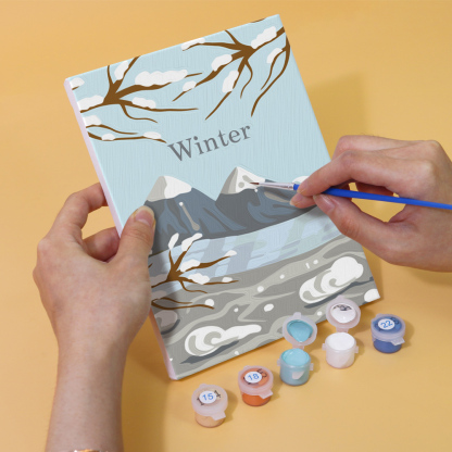 4 pieces, Mountain Peak Mini Digital Painting Set, 15x20cm/5.9x7.8 inches, handmade, suitable for family leisure, is the perfect gift for family and friends.