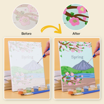 4 pieces, Mountain Peak Mini Digital Painting Set, 15x20cm/5.9x7.8 inches, handmade, suitable for family leisure, is the perfect gift for family and friends.