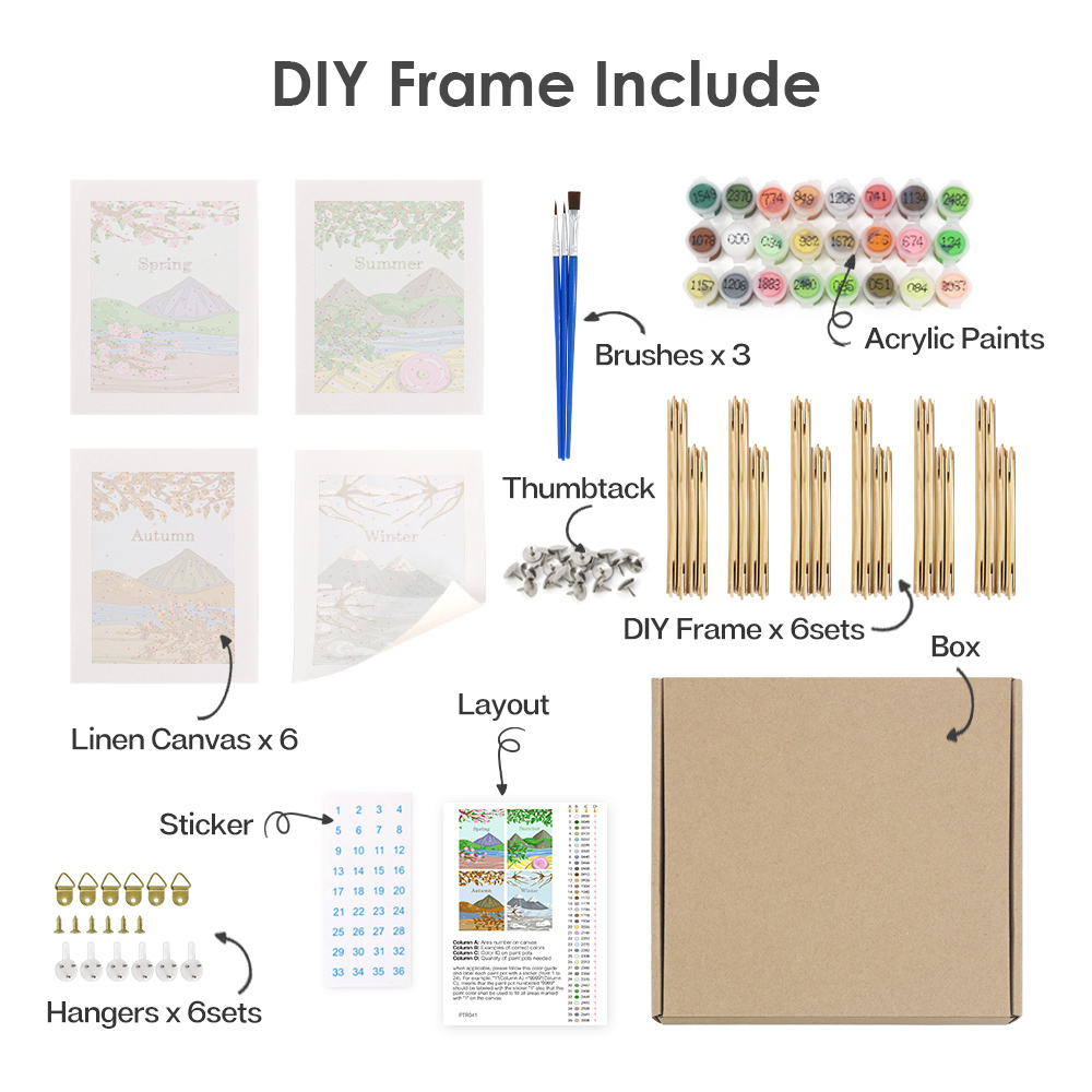 4 pieces, Mountain Peak Mini Digital Painting Set, 15x20cm/5.9x7.8 inches, handmade, suitable for family leisure, is the perfect gift for family and friends.