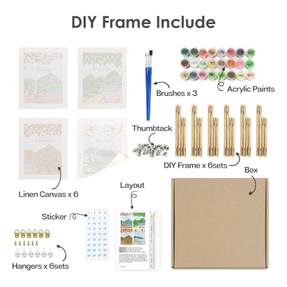 4 pieces, Mountain Peak Mini Digital Painting Set, 15x20cm/5.9x7.8 inches, handmade, suitable for family leisure, is the perfect gift for family and friends.