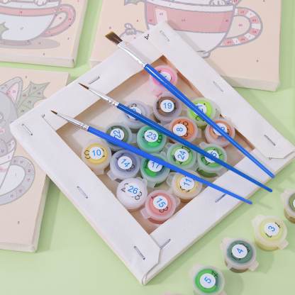 6 pieces, cute cat accessory digital mini painted set, 15x15cm/5.9x5.9 inches, handmade for home leisure, perfect gift for family and friends.