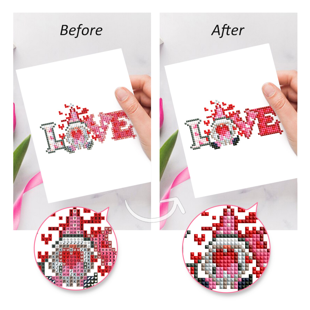 Frameless, mini diamond painting, cartoon creative mini diamond painting on the entrance flower house desktop, creative simple pattern diamond painting, 12 pcs, 5.9 X7 inches.