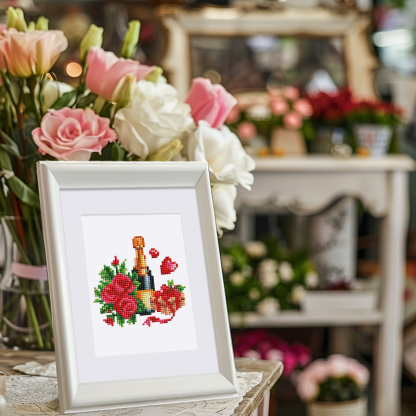 Frameless, mini diamond painting, cartoon creative mini diamond painting on the entrance flower house desktop, creative simple pattern diamond painting, 12 pcs, 5.9 X7 inches.