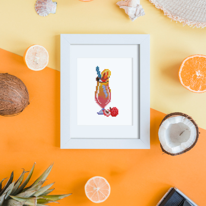 Frameless, mini diamond painting, creative mini diamond painting of drinks on the entrance flower house table, creative simple pattern diamond painting, 12pcs, 5.9 X7 inches.