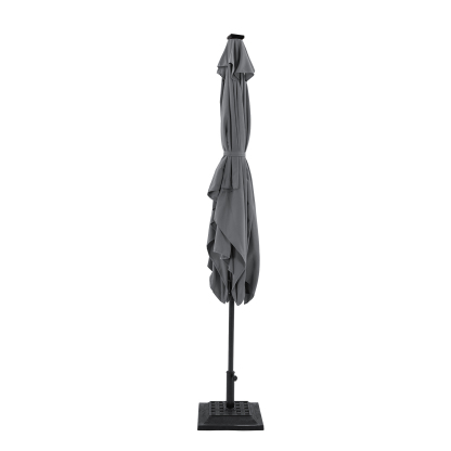 10Ft Outdoor Rectangular Umbrella with 26 Solar-Powered LED Lights, Crank and Tilt (Without Base)