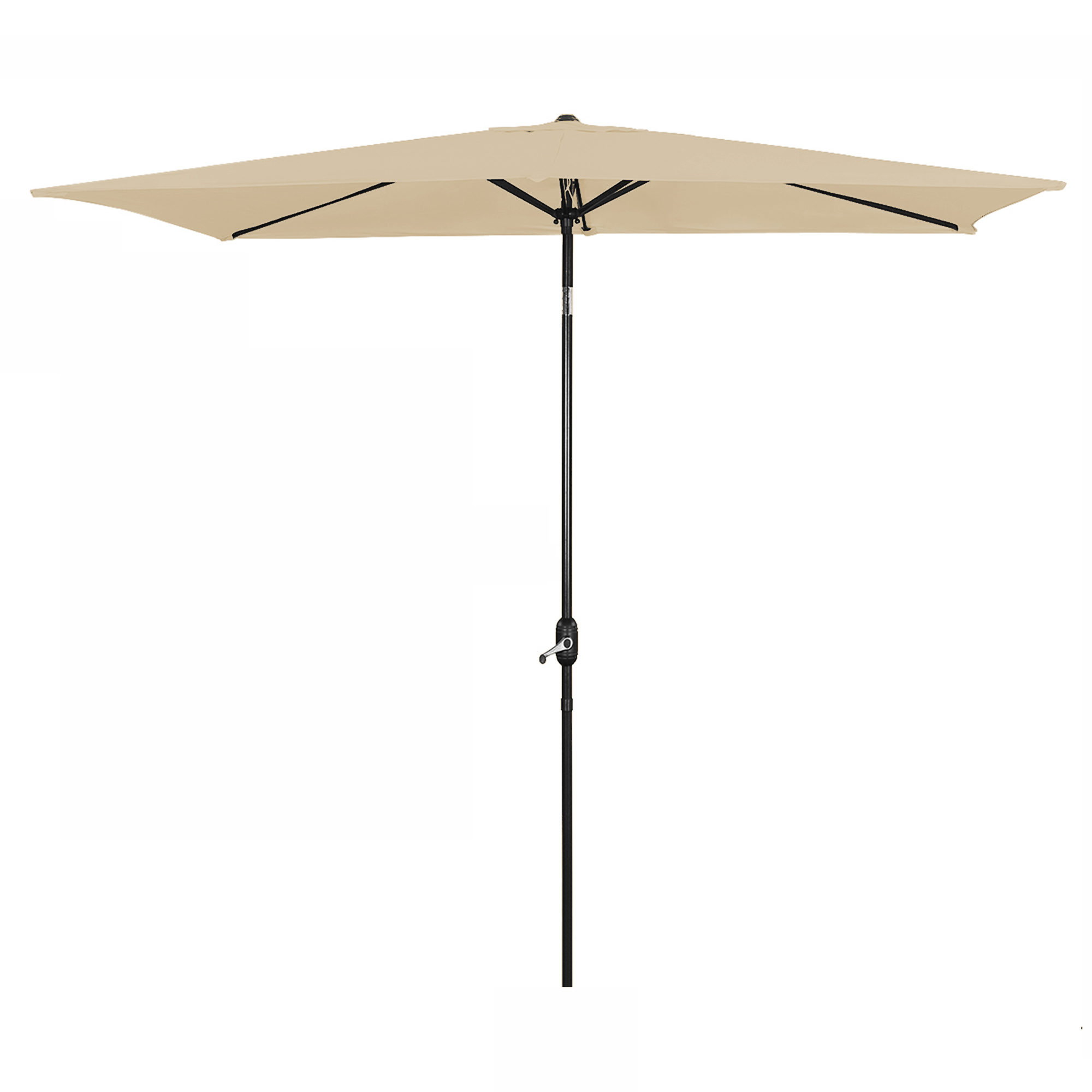 10Ft Aluminum Rectangular Market Patio Umbrella with Crank and Tilt (without Base)