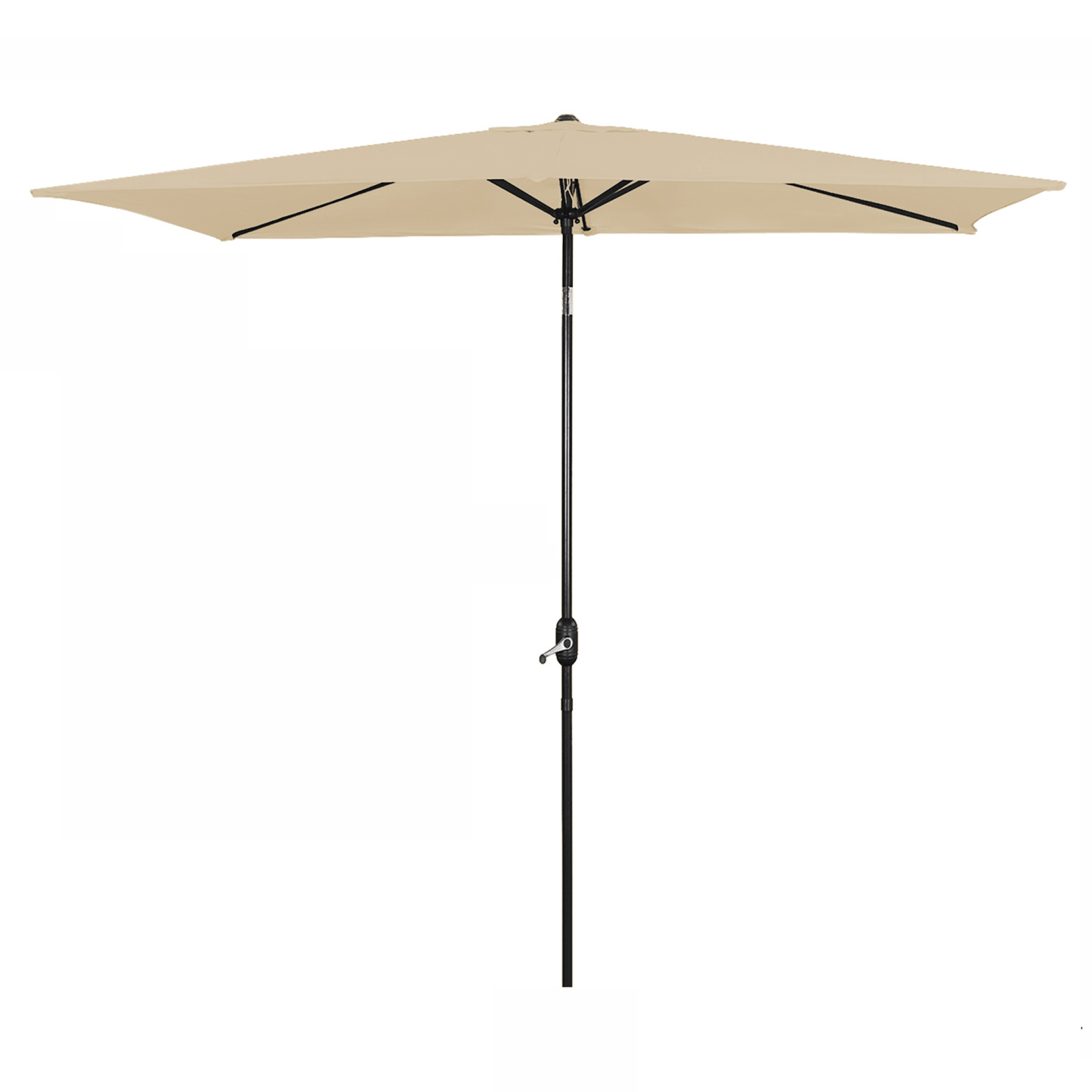 10Ft Aluminum Rectangular Market Patio Umbrella with Crank and Tilt (without Base)