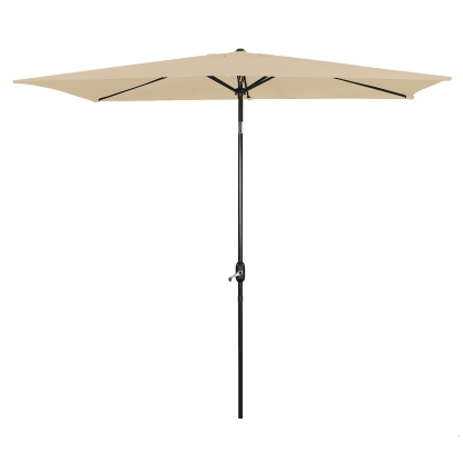 10Ft Aluminum Rectangular Market Patio Umbrella with Crank and Tilt (without Base)