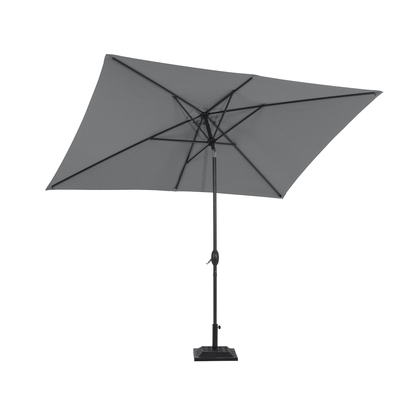 10Ft Aluminum Rectangular Market Patio Umbrella with Crank and Tilt (without Base)