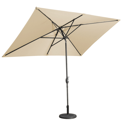 10Ft Aluminum Rectangular Market Patio Umbrella with Crank and Tilt (without Base)