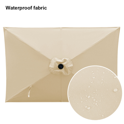 10Ft Aluminum Rectangular Market Patio Umbrella with Crank and Tilt (without Base)