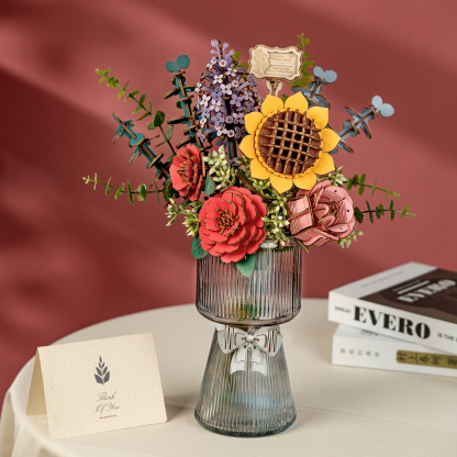 Rowood 3D Wooden Puzzle - Wooden Flower Bouquet TW01H