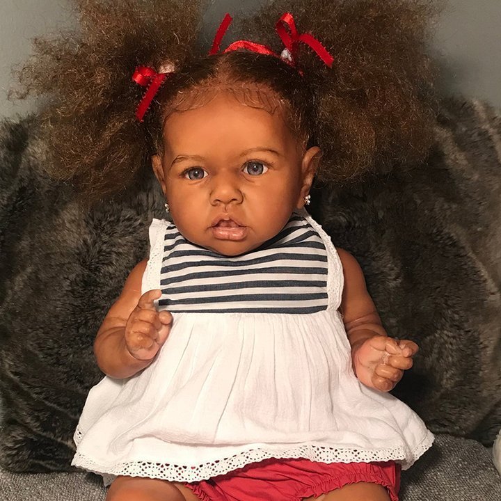 12" Washable Reborn Full Silicone Baby Doll Girl Thirza with Fluffy Ch