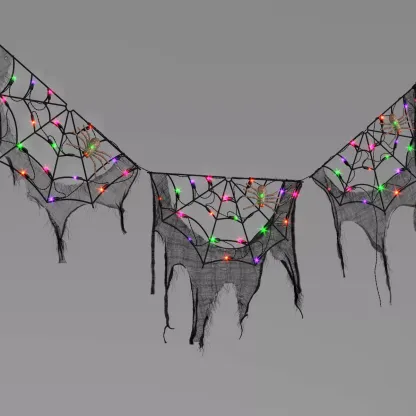 70" LED Lit Spider Webs with Gauze Halloween Novelty Silhouette Lights - Hyde & EEK! Boutique™