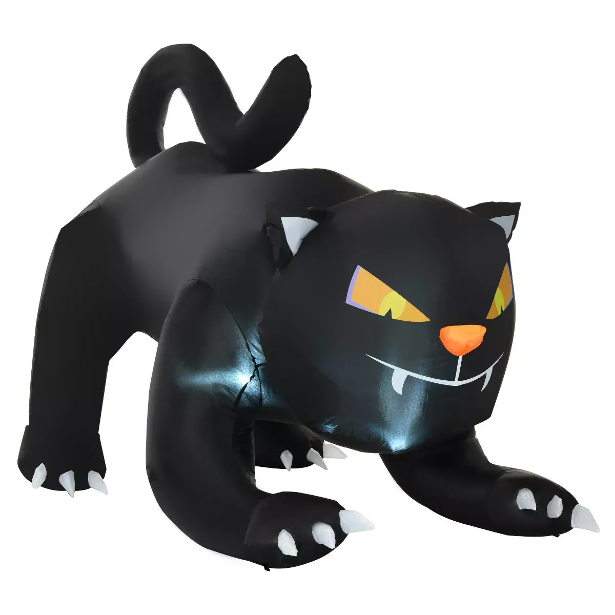 HOMCOM 4ft Inflatable Halloween Pouncing Black Cat, Inflatable Outdoor LED Yard Display for Holiday Home