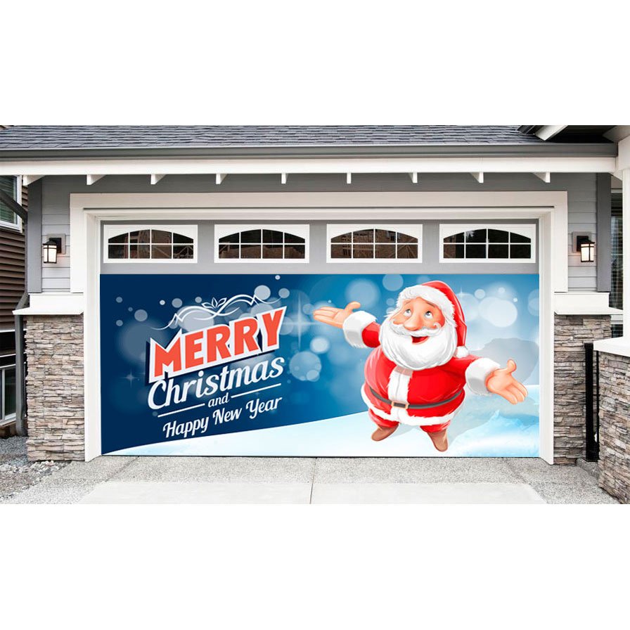 Santa's garage door mural