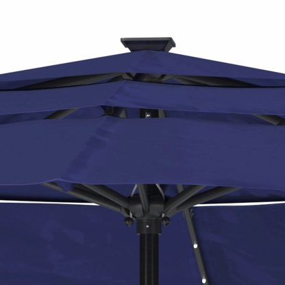 11 FT 3-Layer Aluminum Market Solar Tilt Patio Umbrella with 32-LED Light (without Base)