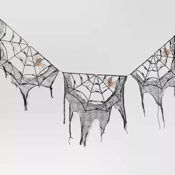 70" LED Lit Spider Webs with Gauze Halloween Novelty Silhouette Lights - Hyde & EEK! Boutique™