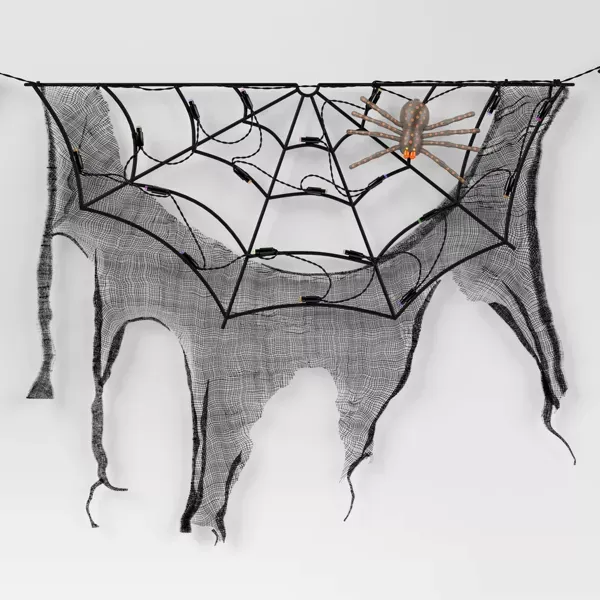 70" LED Lit Spider Webs with Gauze Halloween Novelty Silhouette Lights - Hyde & EEK! Boutique™