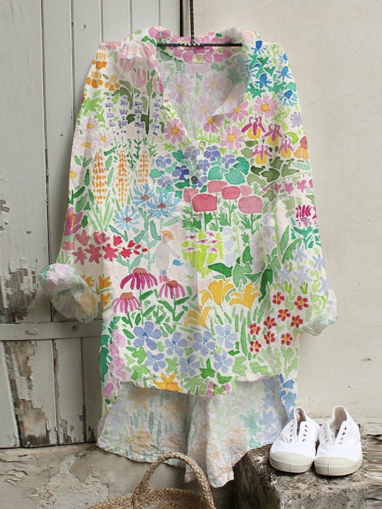Women's Vintage Floral Boho Loose Shirt