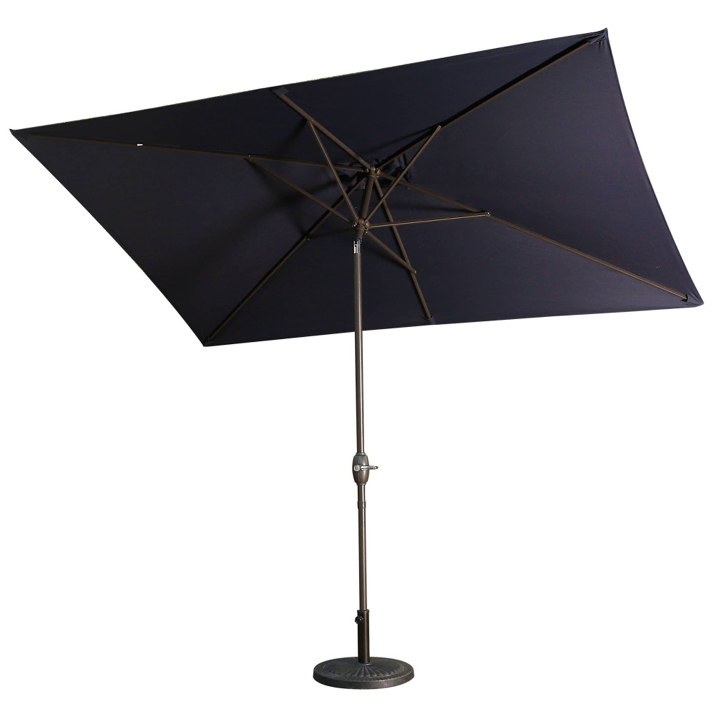 10Ft Aluminum Rectangular Market Patio Umbrella with Crank and Tilt (without Base)