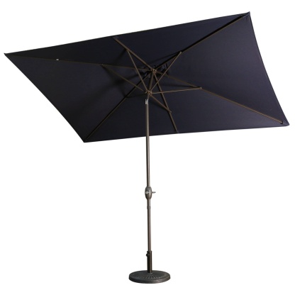 10Ft Aluminum Rectangular Market Patio Umbrella with Crank and Tilt (without Base)