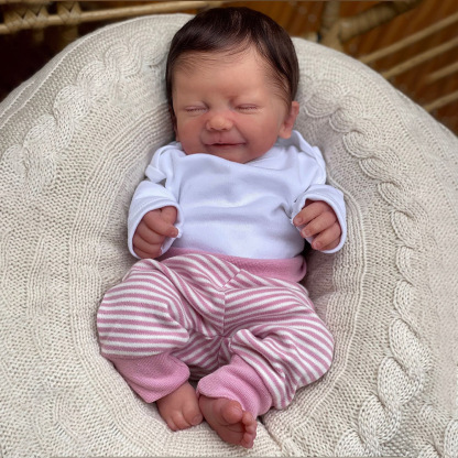 12"&16" Realistic Newborn Sleeping Baby Doll Girl Jill with Flexible &